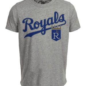 Kansas City Royals Retro Baseball 1989 Artwork Heather Gray Sublimated T-Shirt