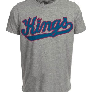 Sacramento Kings Retro Basketball 1985 Artwork Heather Gray Sublimated T-Shirt