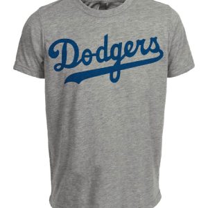 Los Angeles Dodgers Retro Baseball 1958 Artwork Heather Gray Sublimated T-Shirt