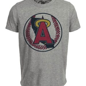 Los Angeles Angels Retro Baseball 1986 Artwork Heather Gray Sublimated T-Shirt