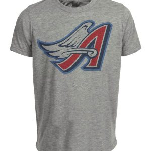 Los Angeles Angels Retro Baseball 1998 Artwork Heather Gray Sublimated T-Shirt