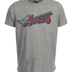 Los Angeles Angels Retro Baseball 1999 Artwork Heather Gray Sublimated T-Shirt