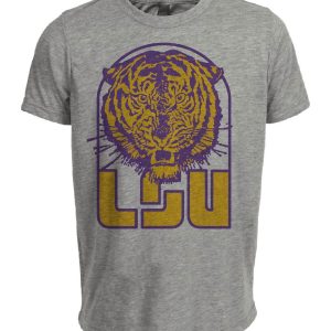 LSU Louisiana State Tigers Retro 1967 Artwork Heather Gray Sublimated T-Shirt