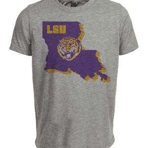 LSU Louisiana State Tigers Retro 1984 Artwork Heather Gray Sublimated T-Shirt