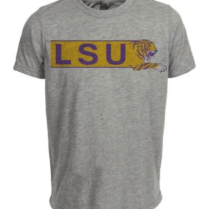 LSU Louisiana State Tigers Retro 1985 Artwork Heather Gray Sublimated T-Shirt
