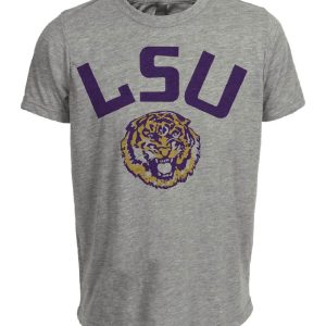 LSU Louisiana State Tigers Retro 1977 Artwork Heather Gray Sublimated T-Shirt