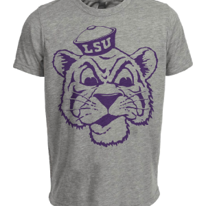 LSU Louisiana State Tigers Retro 1958 Artwork Heather Gray Sublimated T-Shirt