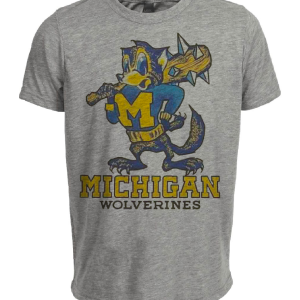 Michigan Wolverines Retro 1955 Artwork Heather Gray Sublimated T-Shirt