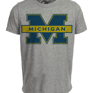 Michigan Wolverines Retro 1976 Artwork Heather Gray Sublimated T-Shirt