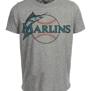 Florida Marlins Retro Baseball 1993 Artwork Heather Gray Sublimated T-Shirt