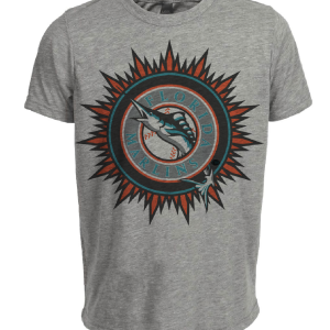 Florida Marlins Retro Baseball 2003 Artwork Heather Gray Sublimated T-Shirt