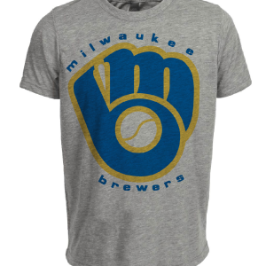 Milwaukee Brewers Retro Baseball 1980 Artwork Heather Gray Sublimated T-Shirt