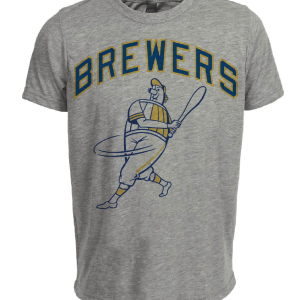 Milwaukee Brewers Retro Baseball 1975 Artwork Heather Gray Sublimated T-Shirt