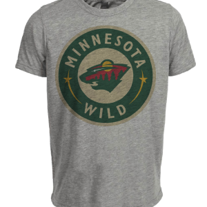 Minnesota Wild Retro Hockey 2001 Artwork Heather Gray Sublimated T-Shirt