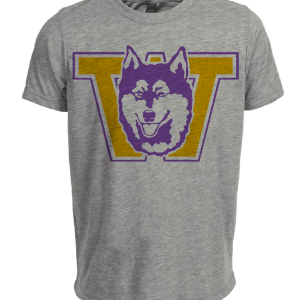 Washington Huskies Retro 1975 Artwork Heather Gray Sublimated T-Shirt