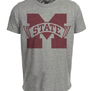 Mississippi State Bulldogs Retro 1995 Artwork Heather Gray Sublimated T-Shirt