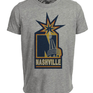 Nashville Predators Retro Hockey 1998 Artwork Heather Gray Sublimated T-Shirt