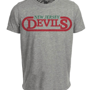 New Jersey Devils Retro Hockey 1981 Artwork Heather Gray Sublimated T-Shirt