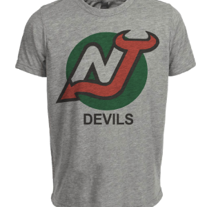 New Jersey Devils Retro Hockey 1982 Artwork Heather Gray Sublimated T-Shirt