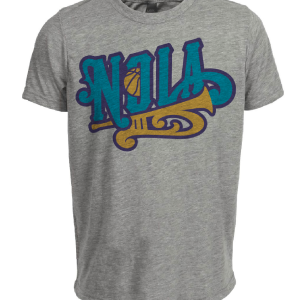 New Orleans Pelicans Retro Basketball 2003 Artwork Heather Gray Sublimated T-Shirt