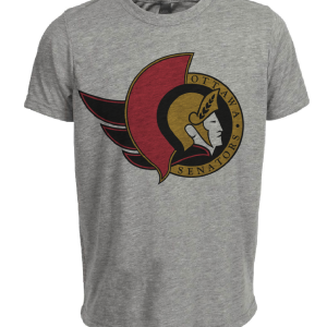 Ottawa Senators Retro Hockey 1992 Artwork Heather Gray Sublimated T-Shirt