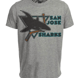 San Jose Sharks Retro Hockey 1991 Artwork Heather Gray Sublimated T-Shirt