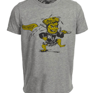 Wichita State Shockers Retro WuShock Mascot 1959 Artwork Heather Gray Sublimated T-Shirt