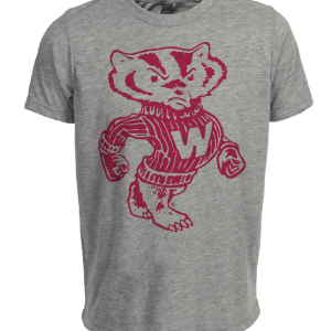 Wisconsin Badgers Retro 1948 Artwork Heather Gray Sublimated T-Shirt