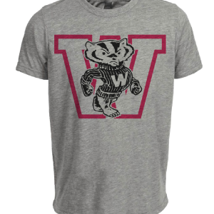 Wisconsin Badgers Retro 1948 Artwork Heather Gray Sublimated T-Shirt