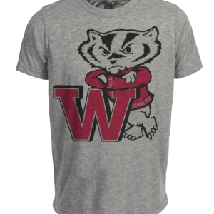 Wisconsin Badgers Retro 1935 Artwork Heather Gray Sublimated T-Shirt