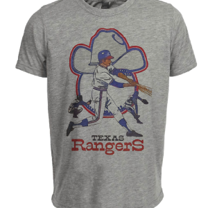 Texas Rangers Retro Baseball 1975 Artwork Heather Gray Sublimated T-Shirt
