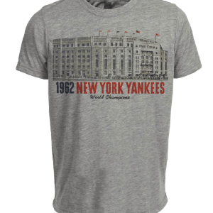 New York Yankees Retro Baseball World Champions 1962 Artwork Heather Gray Sublimated T-Shirt