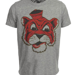 Clemson Tigers Retro Mascot 1970 Artwork Heather Gray Sublimated T-Shirt