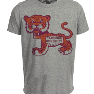 Clemson Tigers Retro 1955 Artwork Heather Gray Sublimated T-Shirt