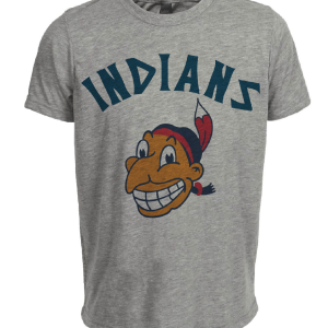 Cleveland Indians Retro Baseball Mascot 1947 Artwork Heather Gray Sublimated T-Shirt
