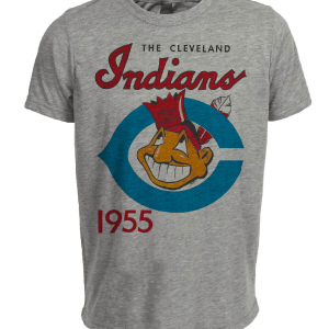 Cleveland Indians Retro Baseball 1955 Artwork Heather Gray Sublimated T-Shirt
