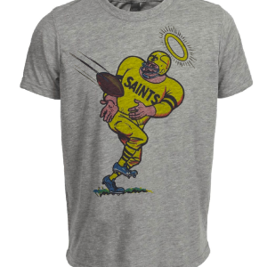 New Orleans Saints Retro Football 1969 Artwork Heather Gray Sublimated T-Shirt