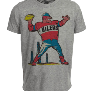 Houston Oilers Retro Football 1969 Artwork Heather Gray Sublimated T-Shirt