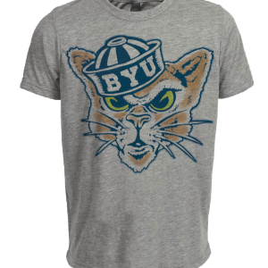 BYU Brigham Young Cougars Retro 1958 Artwork Heather Gray Sublimated T-Shirt