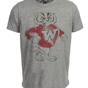 Wisconsin Badgers Retro 1949 Artwork Heather Gray Sublimated T-Shirt