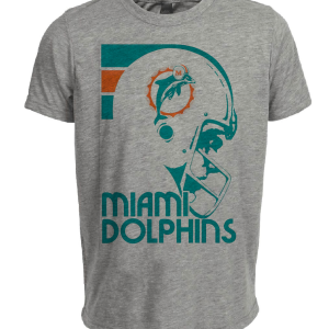 Miami Dolphins Retro Football 1972 Artwork Heather Gray Sublimated T-Shirt