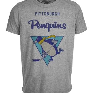 Pittsburgh Penguins Retro Hockey 1967 Artwork Heather Gray Sublimated T-Shirt