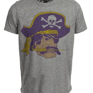 East Carolina Pirates Retro 1980 Artwork Heather Gray Sublimated T-Shirt