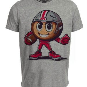 Ohio State Buckeyes Retro Mascot Artwork Heather Gray Sublimated T-Shirt