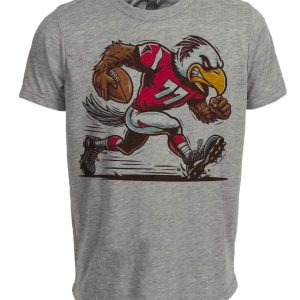 Atlanta Falcons Retro Football Mascot Artwork Heather Gray Sublimated T-Shirt