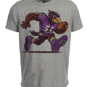 Baltimore Ravens Vintage Retro Football Mascot Artwork Heather Gray Sublimated T-Shirt