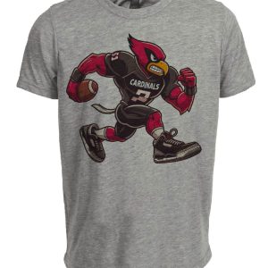 Arizona Cardinals Classic Retro Football Mascot Artwork Heather Gray Sublimated T-Shirt