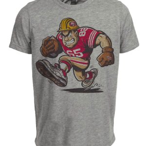 San Francisco 49ers Retro Football Mascot Artwork Heather Gray Sublimated T-Shirt