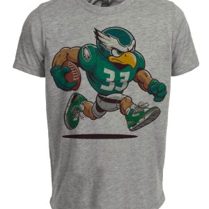 Philadelphia Eagles Retro Football Mascot Artwork Heather Gray Sublimated T-Shirt