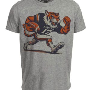 Auburn Tigers Classic Retro Football Mascot Artwork Heather Gray Sublimated T-Shirt